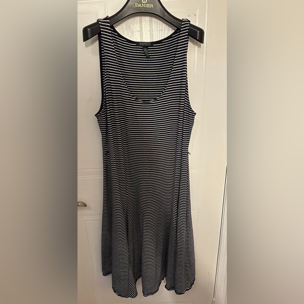 Ralph Lauren Black and White Striped sleeveless dress
